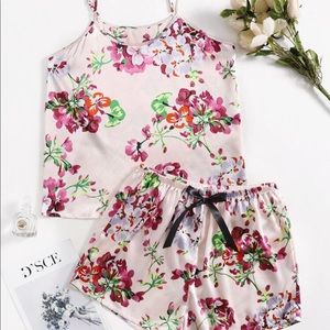 Shein floral satin pajama set